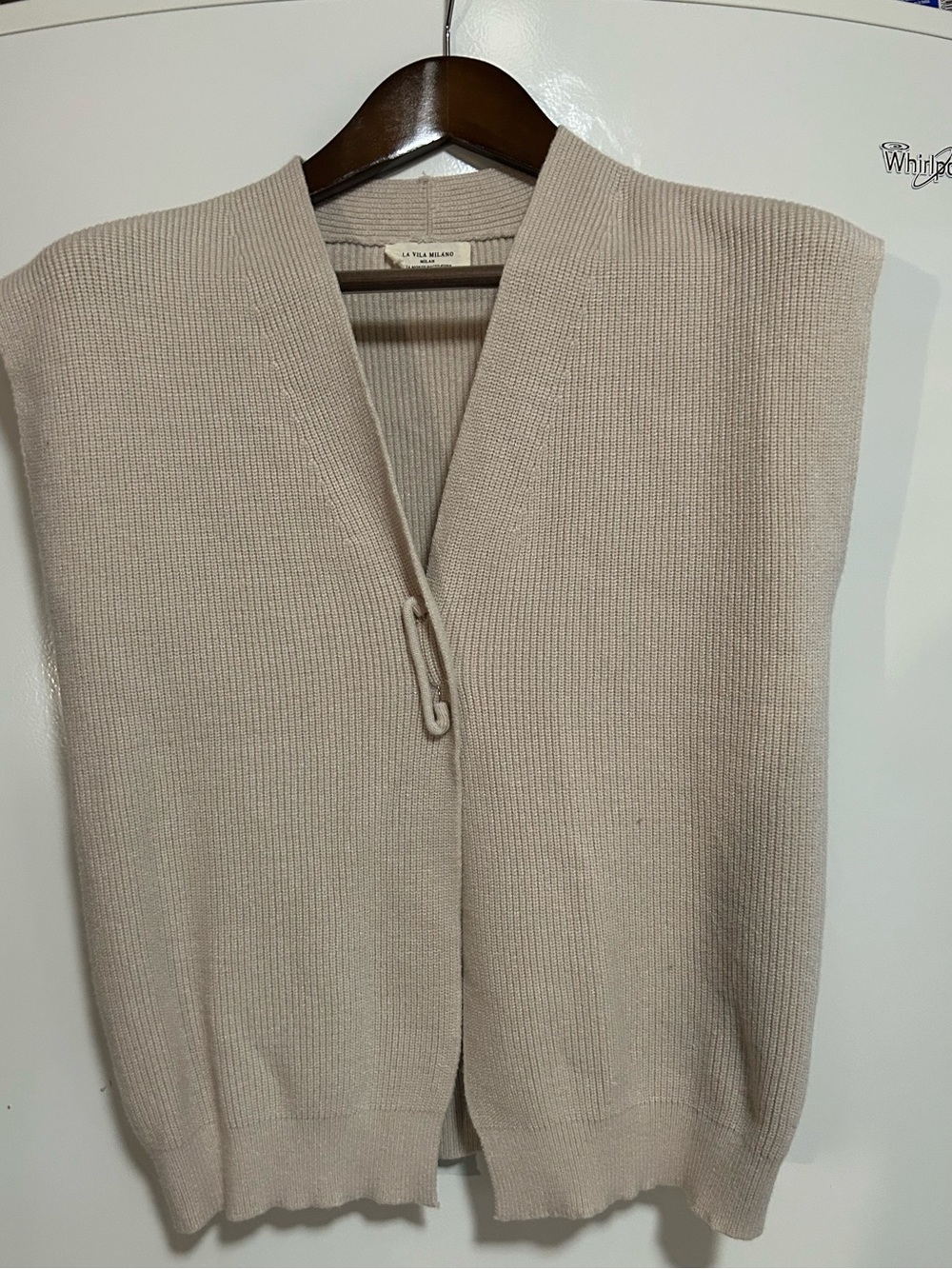 Vila Milano Maroon Cotton Cardigan Sweater Vest
